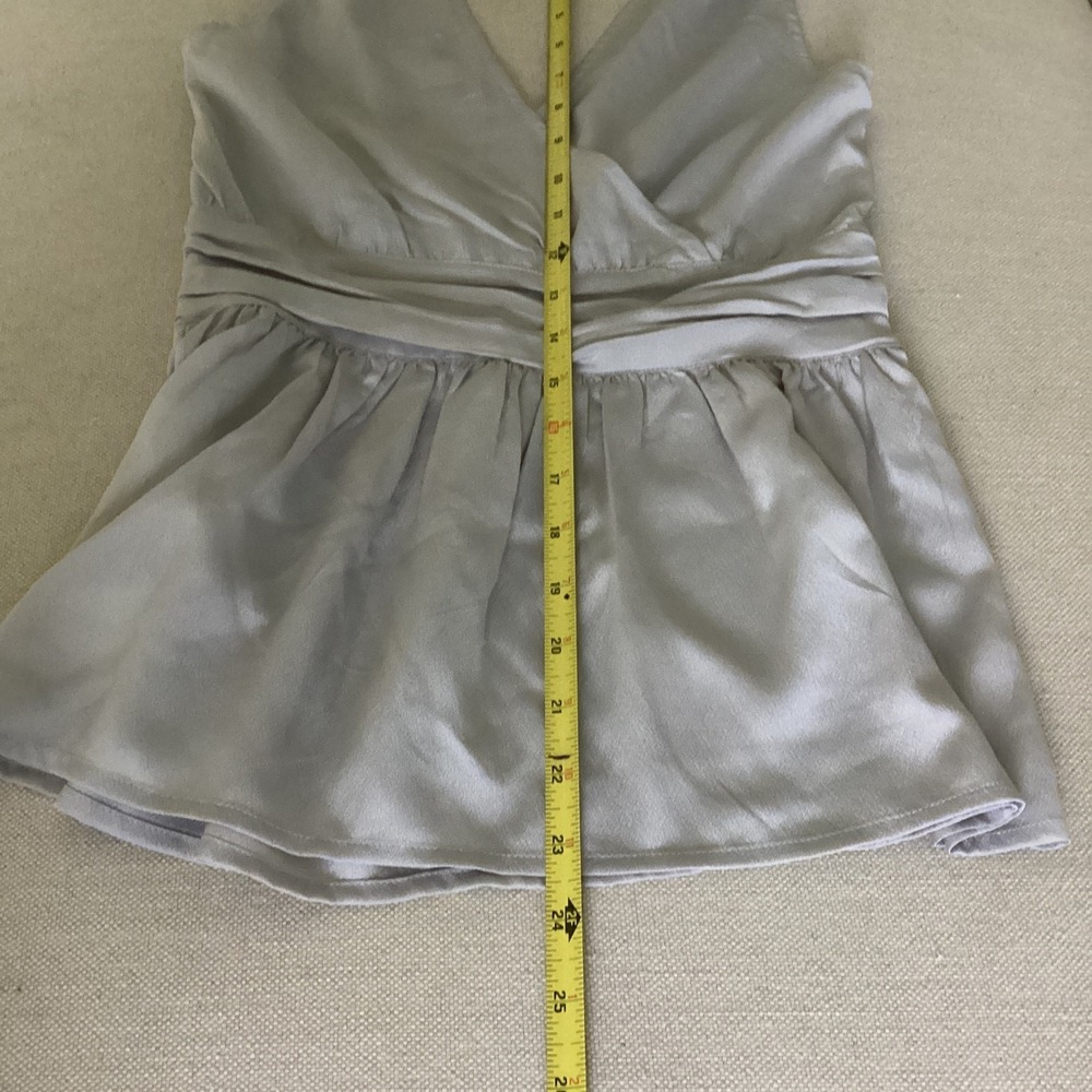 Banana Republic Cami Womens 4 Petite Gray Crepe Crossover Romance Feminine - Picture 4 of 6